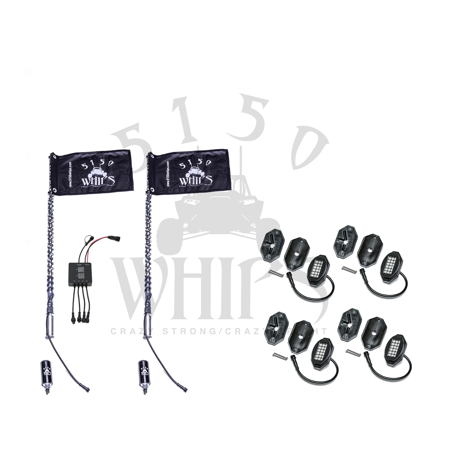 187 Whips and Rock Light Combo Kit