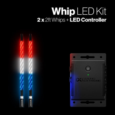 Photo of Extreme Whip Kit Qty 2 x 2ft plus LEDCast Controller by ECOXGEAR - Premium for UTVs / Side by Sides
