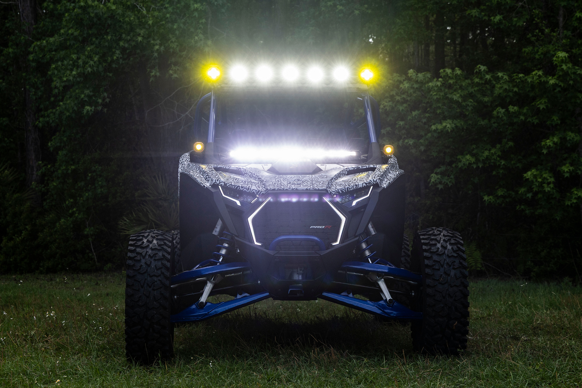 HEXCORE Universal 2" LED Pod Lights, Driving Beam Amber & White (Pair) | STL2PDL