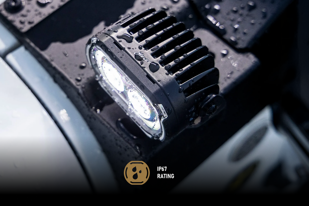 HEXCORE Universal 2x4" LED Pod Lights, Driving Beam Amber & White (Pair) | STL2X4PDL