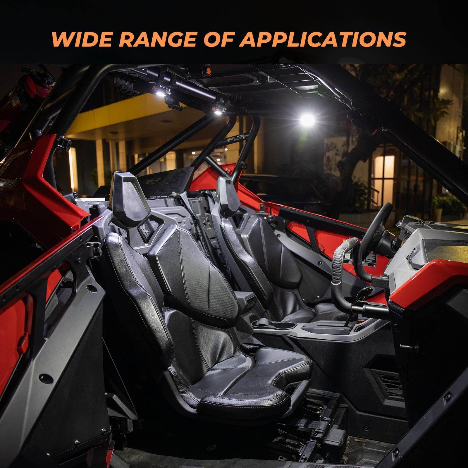 Photo of UTV Universal Interior Lights for 1.25-2" Roll bar by Kemimoto - Premium for UTVs / Side by Sides