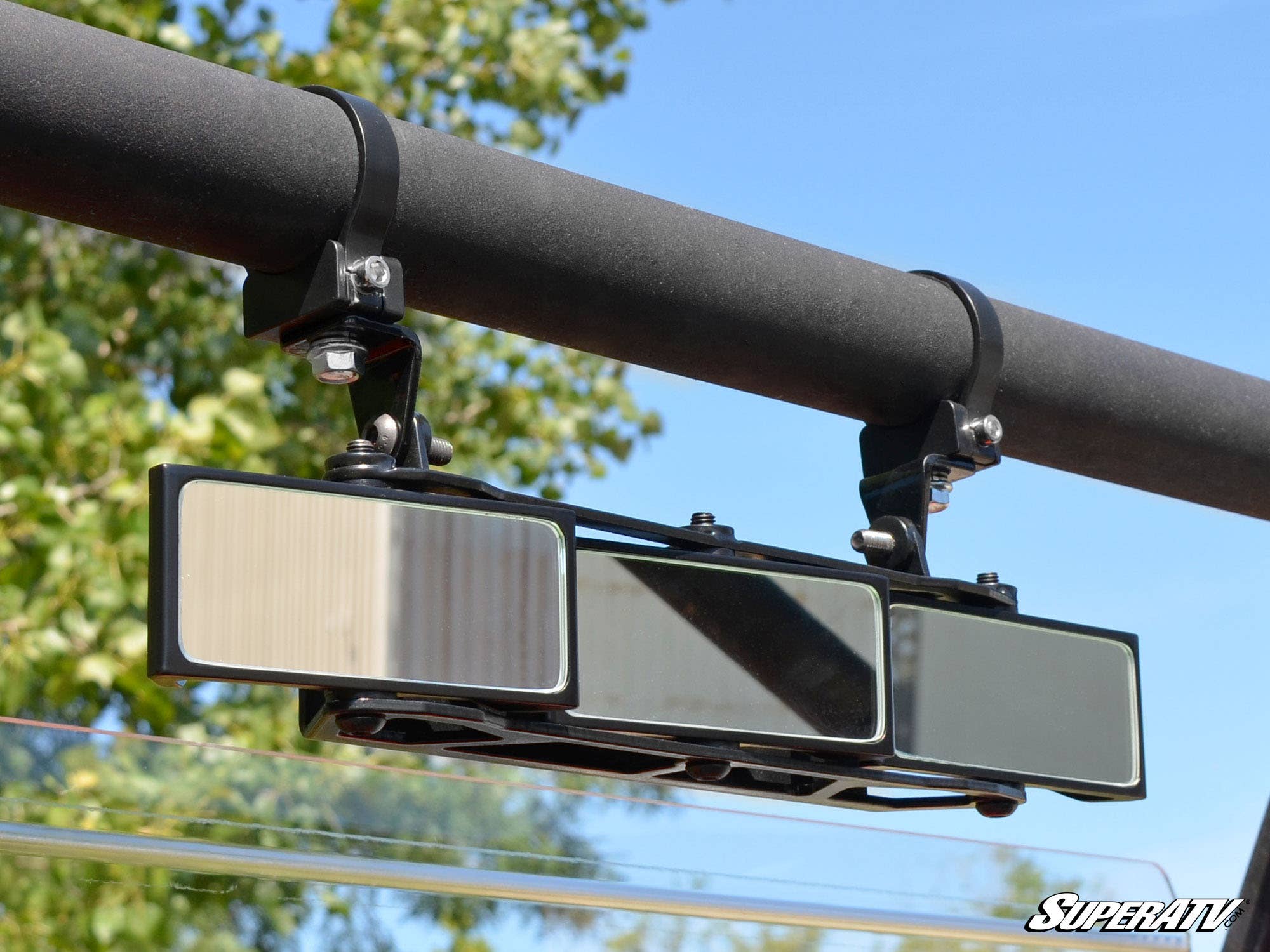 Photo of SuperATV 3 Panel Rear View Mirror with 1.75" Clamps by SuperATV - Premium Mirrors for UTVs / Side by Sides