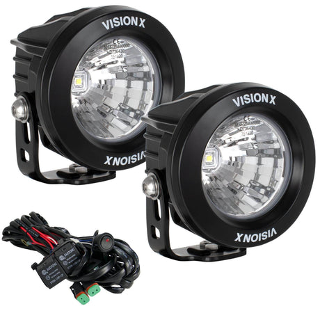 Photo of 3.7" Optimus Round 20° Beam LED Light Kit by Vision X Off-Road - Premium Vehicle Accent Light for UTVs / Side by Sides