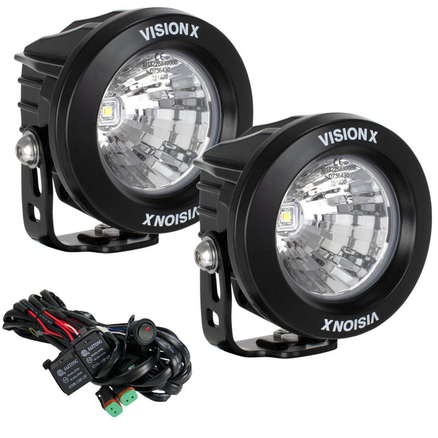 Photo of 3.7" Optimus Round 20° Beam LED Light Kit by Vision X Off-Road - Premium Vehicle Accent Light for UTVs / Side by Sides