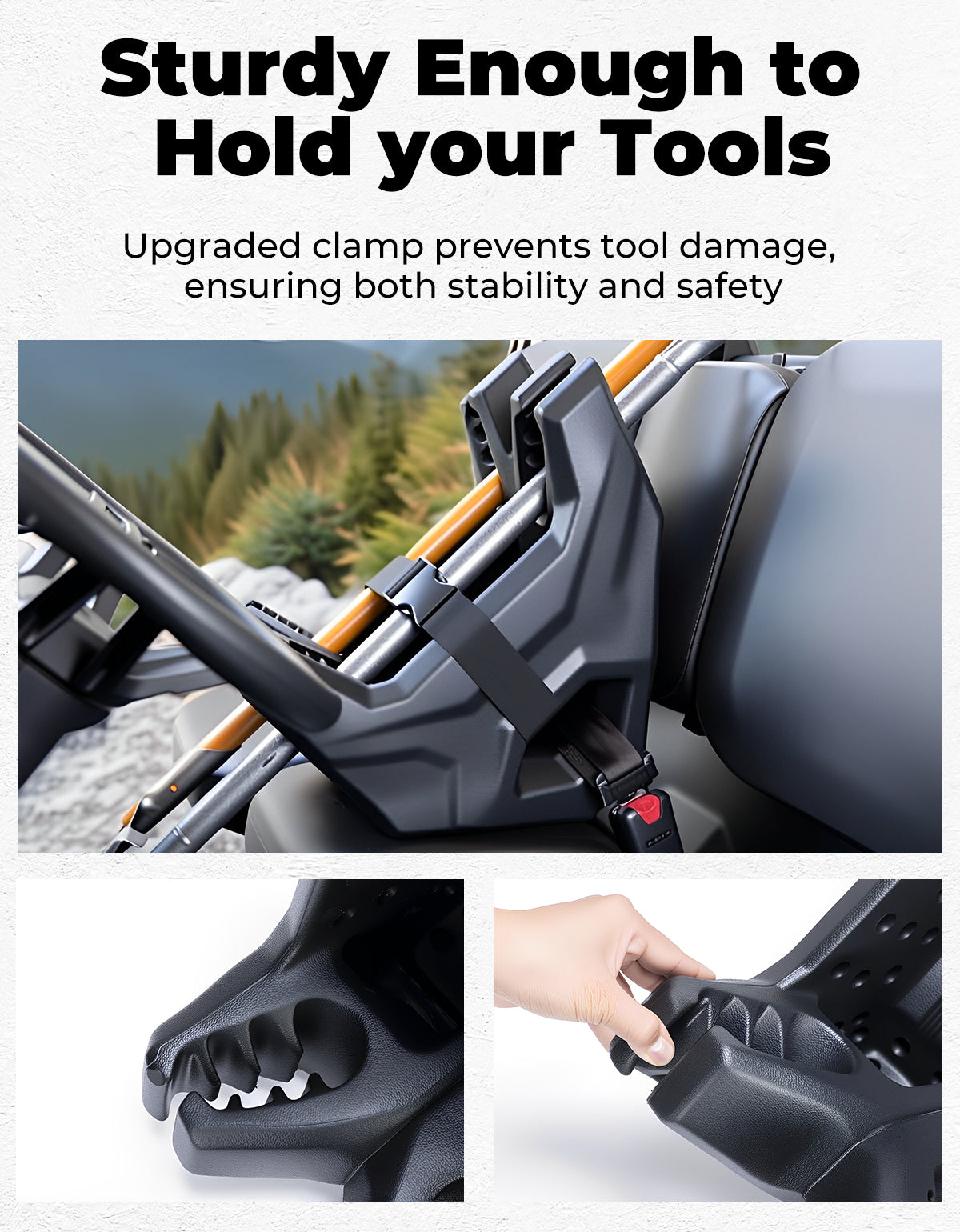 Photo of UTV Hunting Tool Holder Rack for Ranger General Can-Am Defender Pioneer by Kemimoto - Premium for UTVs / Side by Sides