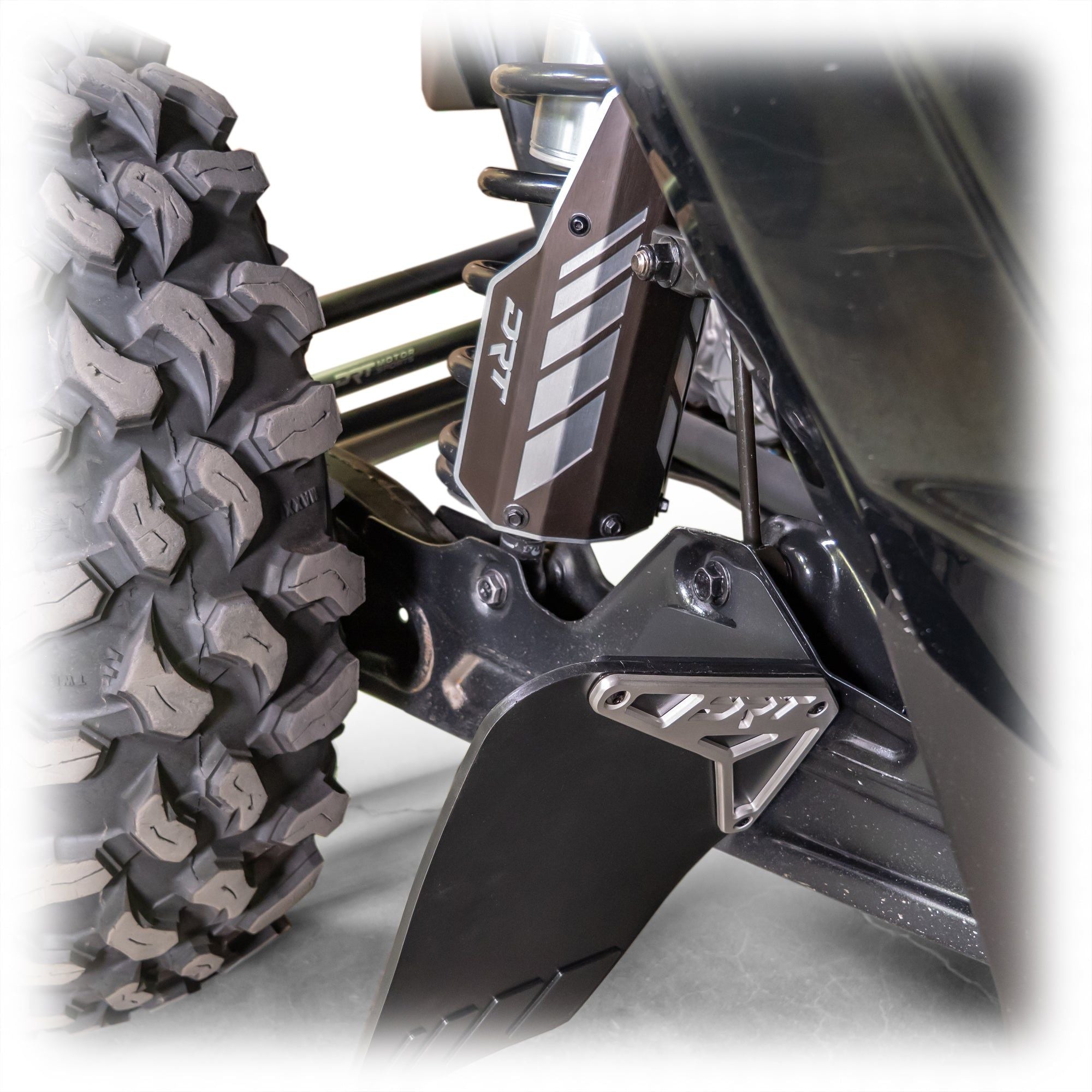 Photo of Can Am Maverick R / X3 Rear Aluminum Shock Guards by DRT Motorsports - Premium Shocks, Springs, & Accessories for UTVs / Side by Sides