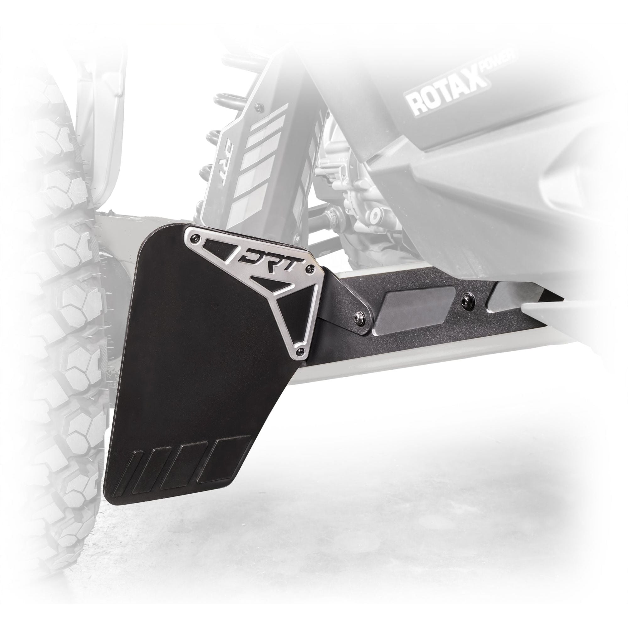 Photo of Can Am Maverick R Billet Rear Aluminum Mud/Rock Guard Kit by DRT Motorsports - Premium Mud Flaps for UTVs / Side by Sides