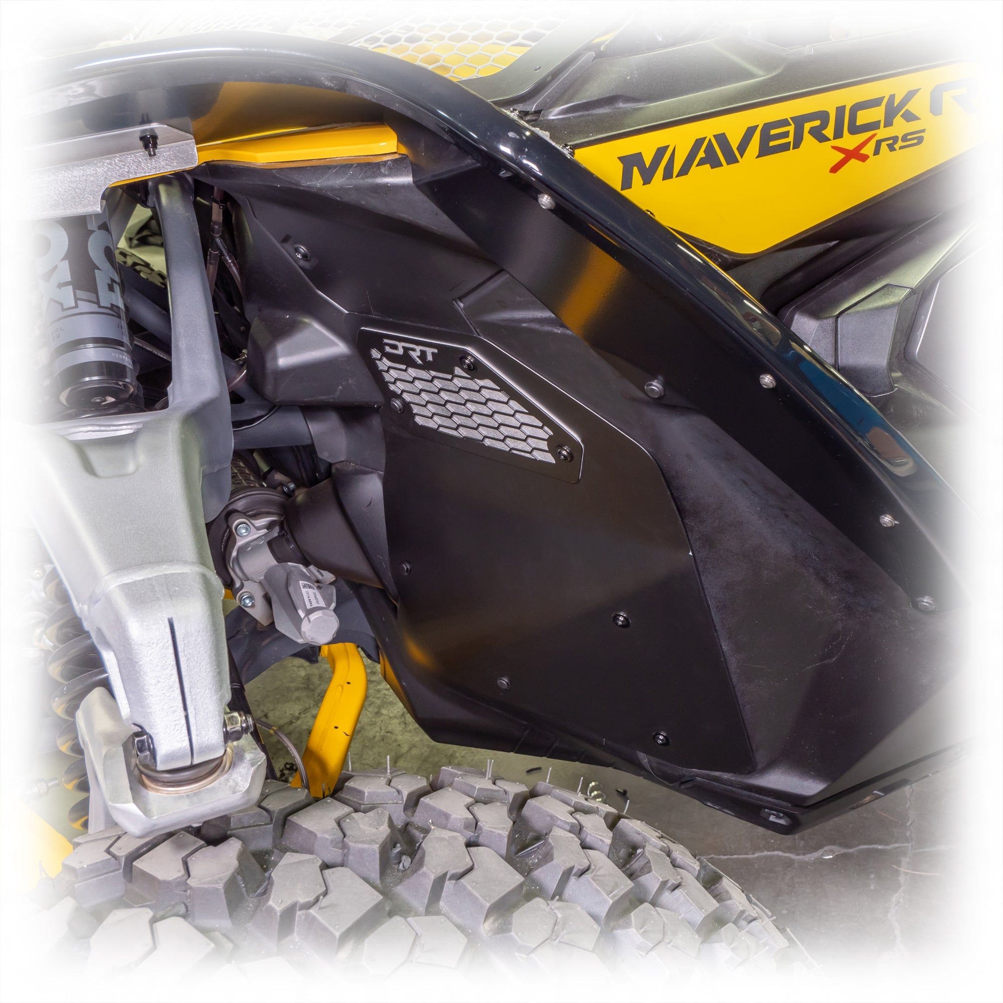 Photo of Can Am Maverick R Front Aluminum Rock Guard Kit by DRT Motorsports - Premium Mud Flaps for UTVs / Side by Sides