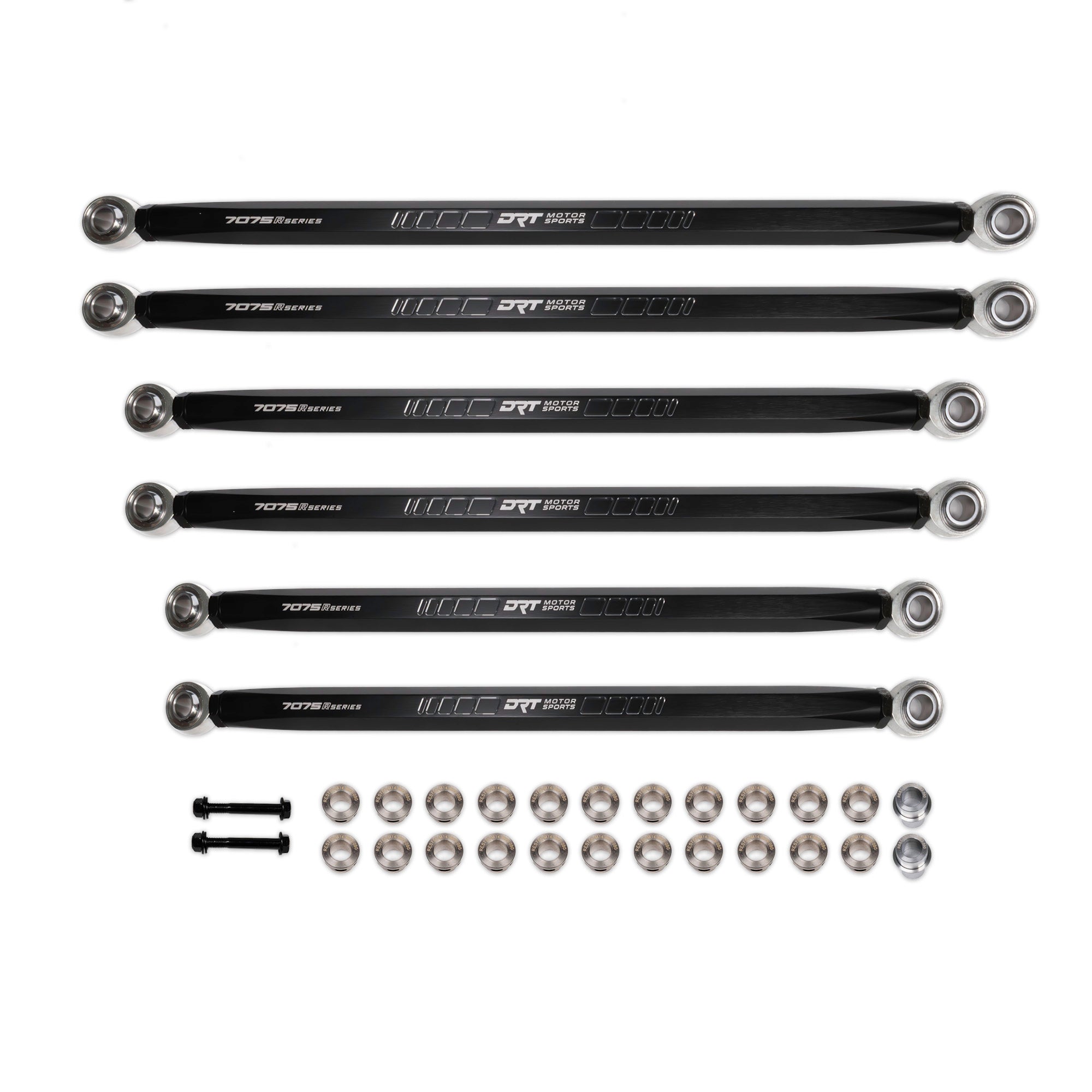 DRT Motorsports Billet Aluminum Race Series 7075 XD Hex Bar Radius Rod Set - Improved Durability + Precise Adjustment (2024+)