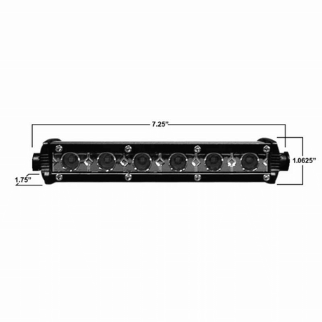 Photo of Ultra Slim Single Row Light Bar 7.25" by AJK Offroad - Premium for UTVs / Side by Sides