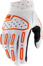 100% Airmatic 2 Riding Gloves - White/Orange, 2XL