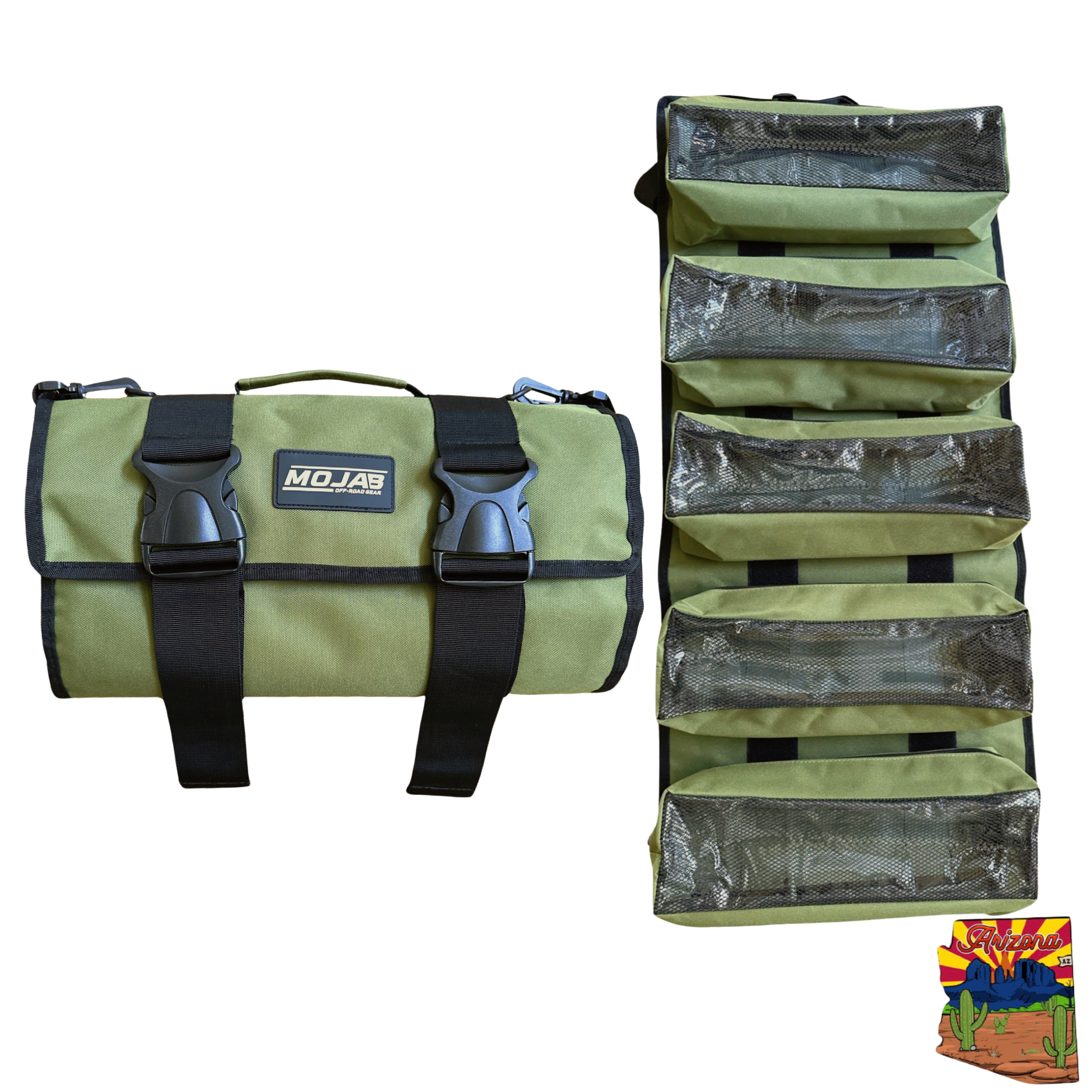 Photo of Large Canvas Tool organizer bag with 5 removeable pouches by MOJAB OFFROAD - Premium First Aid Kits for UTVs / Side by Sides