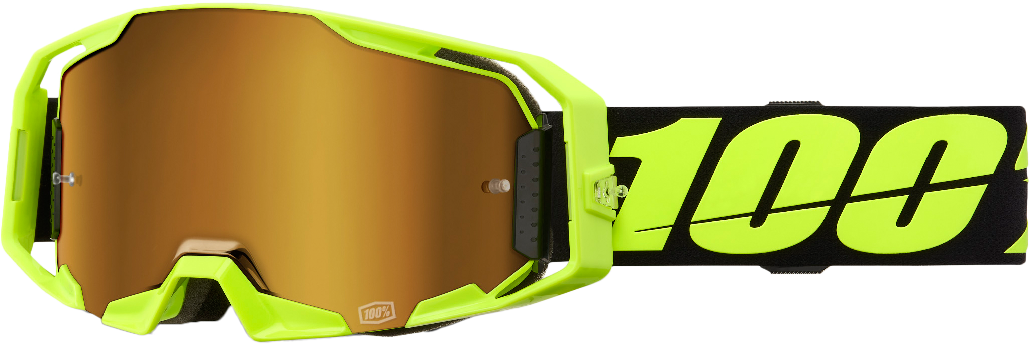 Photo of ARMATIC GOGGLE NEON YLW MIRROR TRUE GOLD by 100-PERCENT - Premium Eyewear for UTVs / Side by Sides