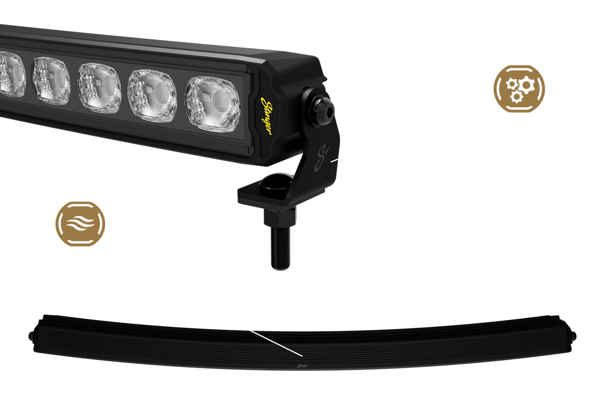 HEXCORE Universal 30" Curved LED Light Bar, Flood & Spot Combo Beam with Amber & White Position Light | STL30CLB