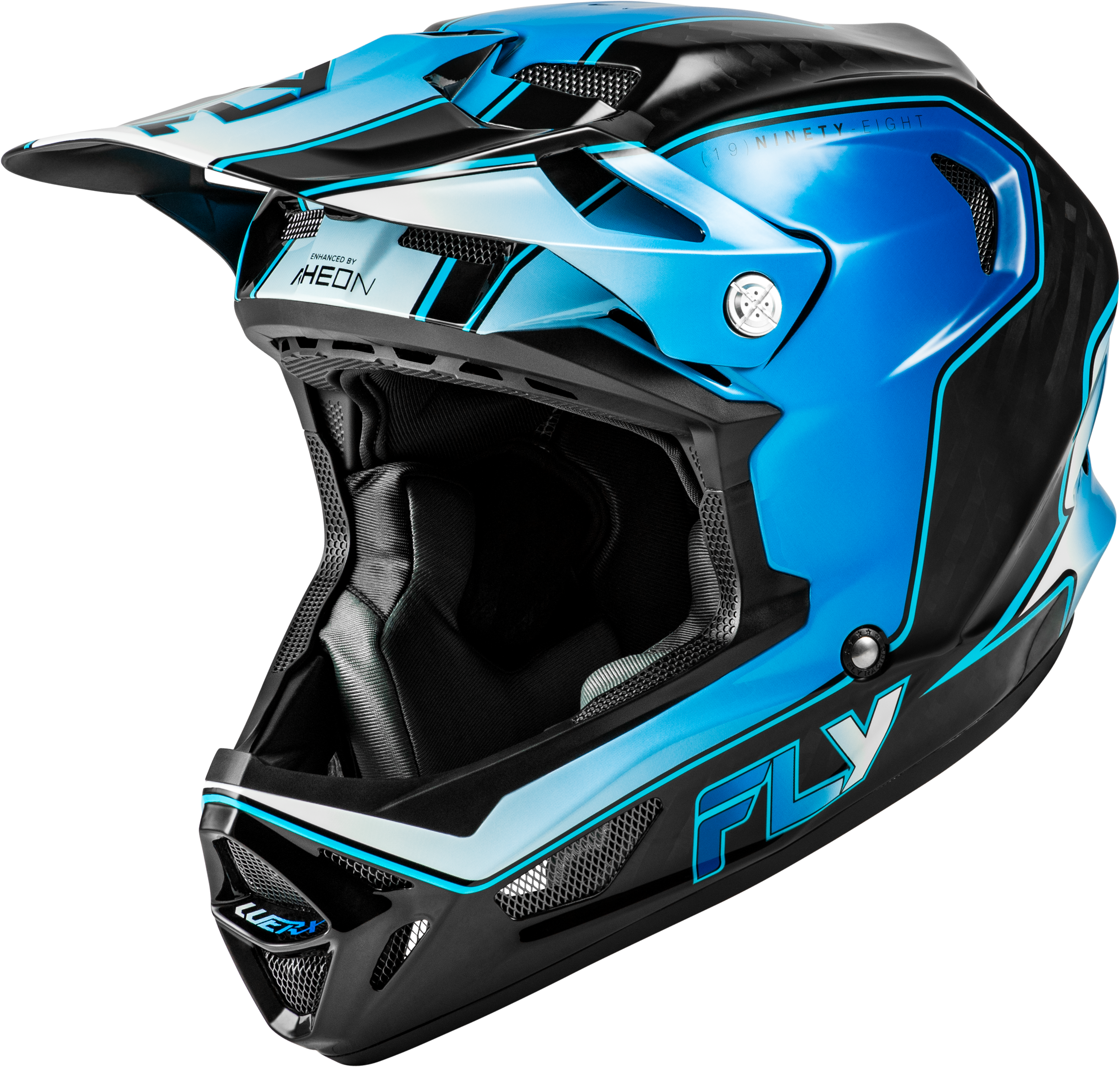 Photo of WERX-R FLOW CARBON HELMET BLACK CARBON/BLUE/WHITE XL by FLY RACING - Premium Helmets for UTVs / Side by Sides