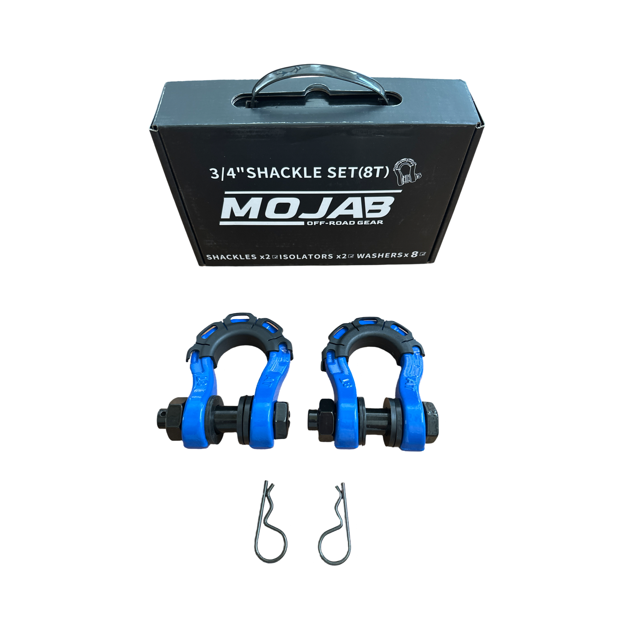Photo of 3/4” Forged Steel D-shackle set (8T) (LIFE TIME WARRANTY*) by MOJAB OFFROAD - Premium for UTVs / Side by Sides
