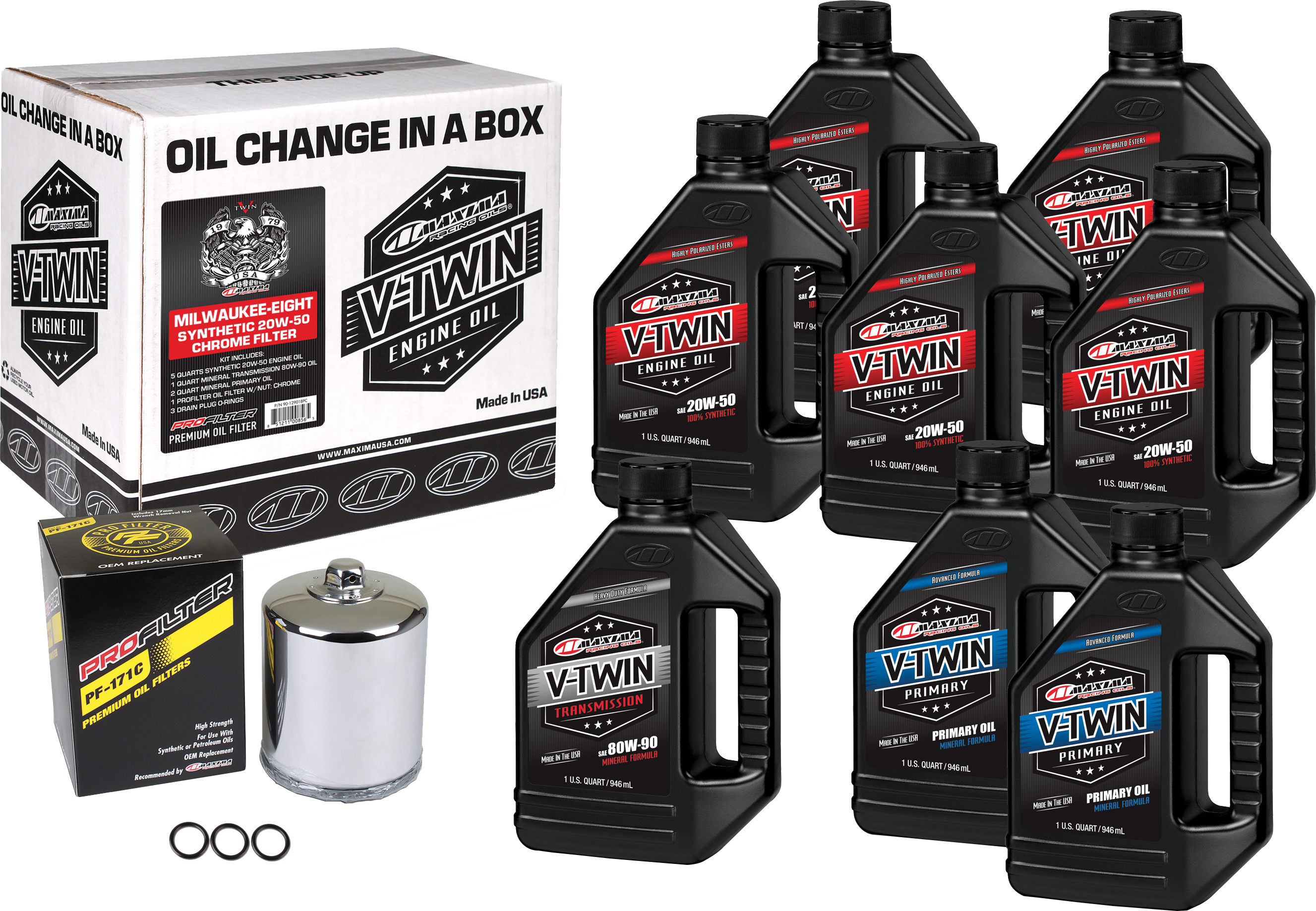 Photo of V-TWIN SYN OIL CHANGE KIT M8 CHROME FILER by MAXIMA - Premium Tools for UTVs / Side by Sides