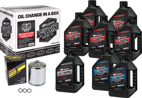 Photo of V-TWIN SYN OIL CHANGE KIT M8 CHROME FILER by MAXIMA - Premium Tools for UTVs / Side by Sides