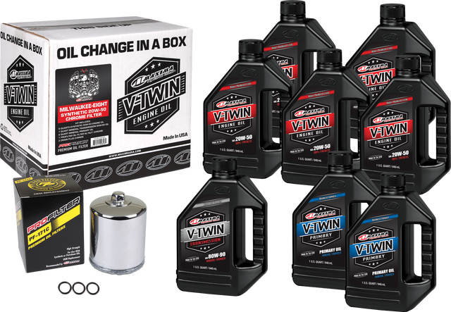 Photo of V-TWIN SYN OIL CHANGE KIT M8 CHROME FILER by MAXIMA - Premium Tools for UTVs / Side by Sides