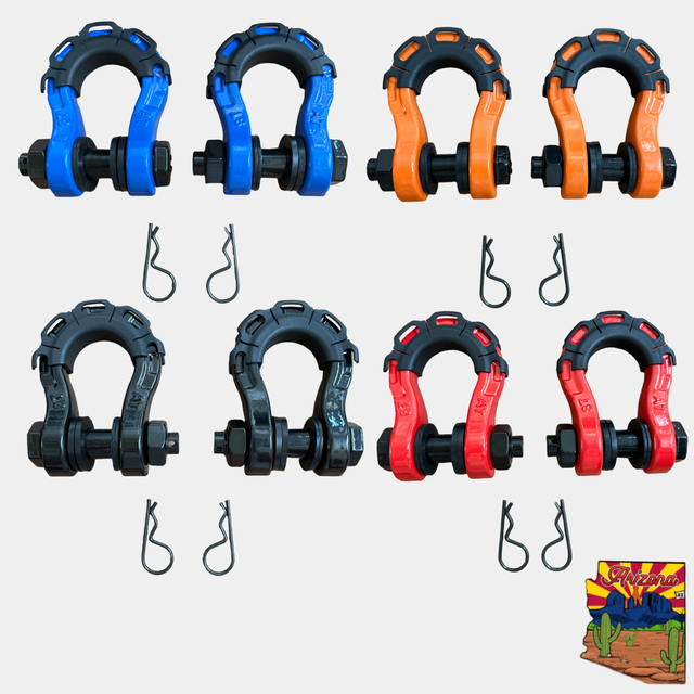Photo of 3/4” Forged Steel D-shackle set (8T) (LIFE TIME WARRANTY*) by MOJAB OFFROAD - Premium for UTVs / Side by Sides