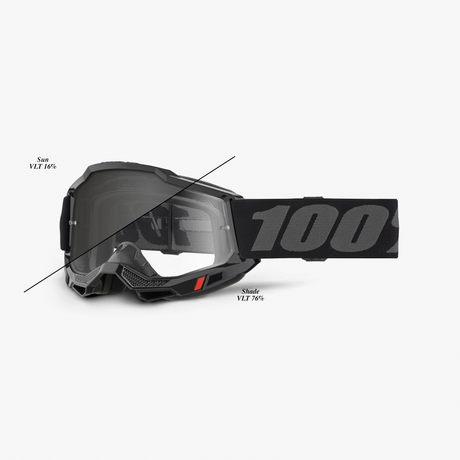 100% Accuri 2 Woods Goggles - Black Clear/Smoke Photochromatic