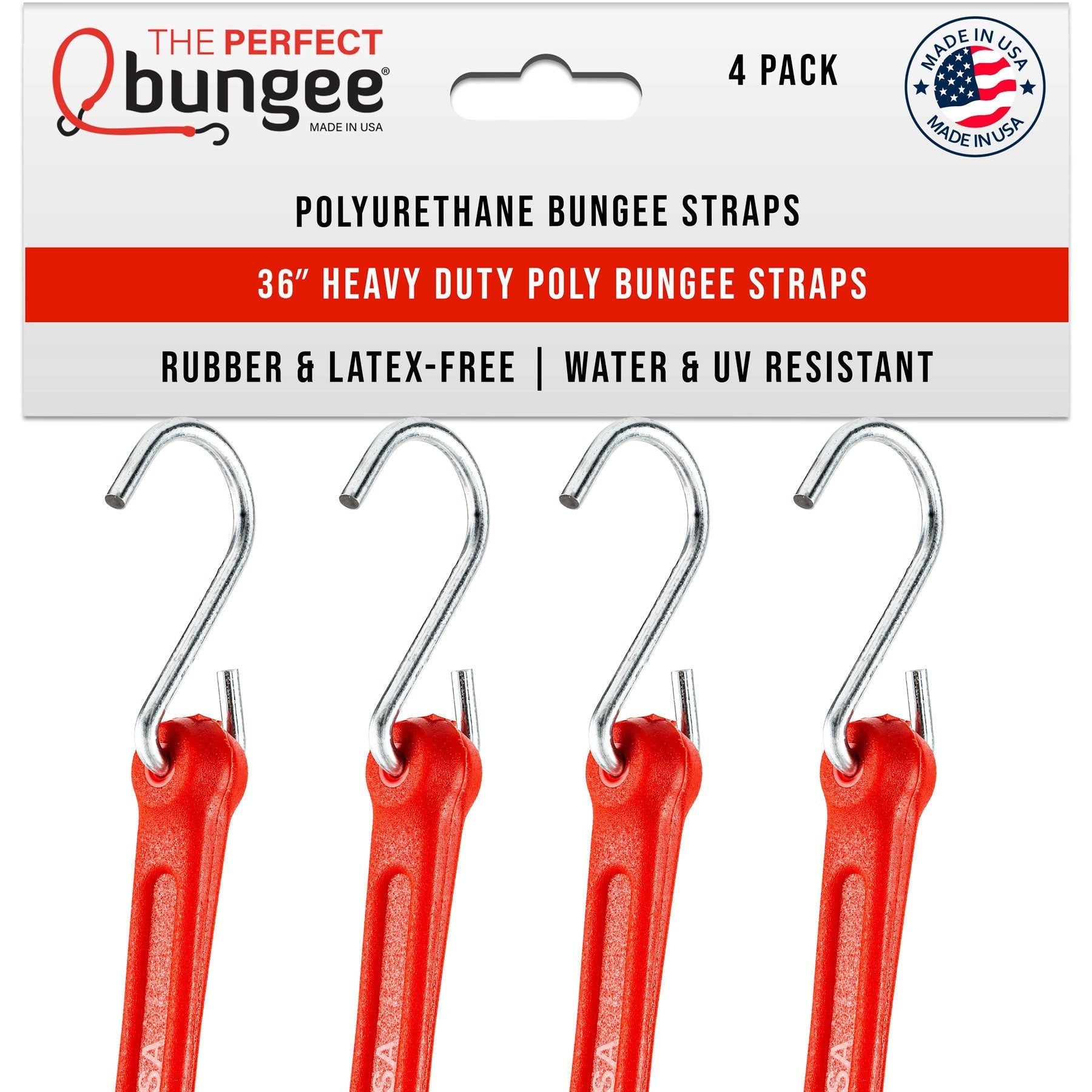 Photo of 36" Heavy Duty Poly Bungee Strap 4 Pack by ShockStrap - Premium for UTVs / Side by Sides
