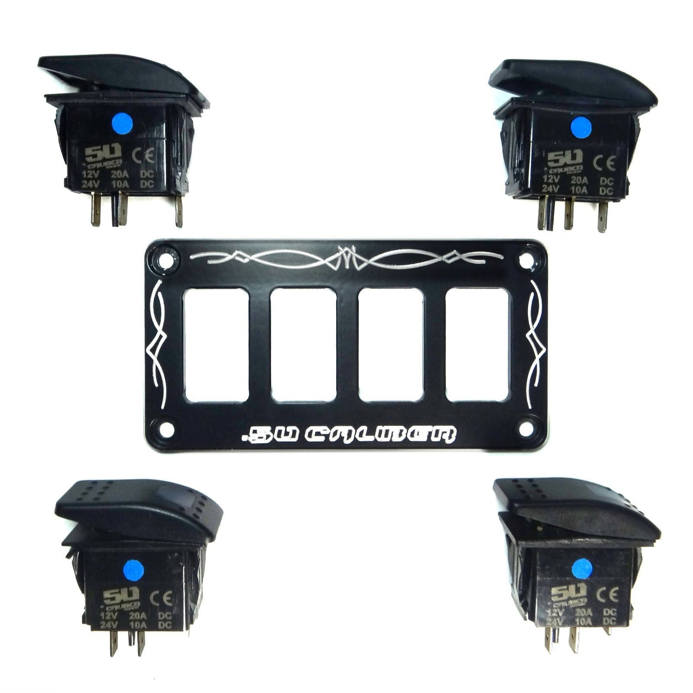 50 Caliber Racing Universal Dash Panel With Switches