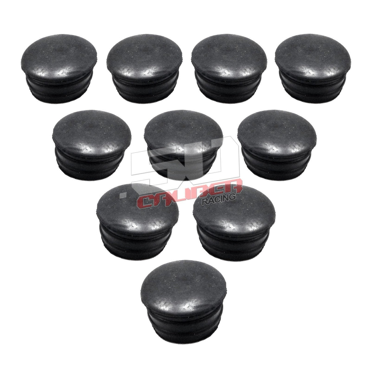 50 Caliber Racing Rubber End Caps - 10 Pack for 1", 1.25", and 1.5" Tubing (Roll Cage, Fence, Roll Bar)