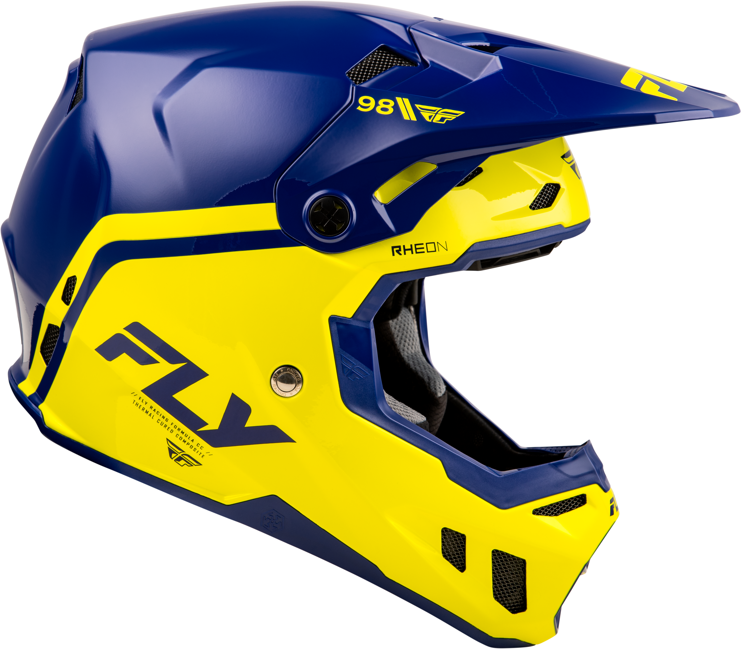 Photo of FORMULA CC OBJECTIVE HELMET NAVY/YELLOW XS by FLY RACING - Premium Helmets for UTVs / Side by Sides
