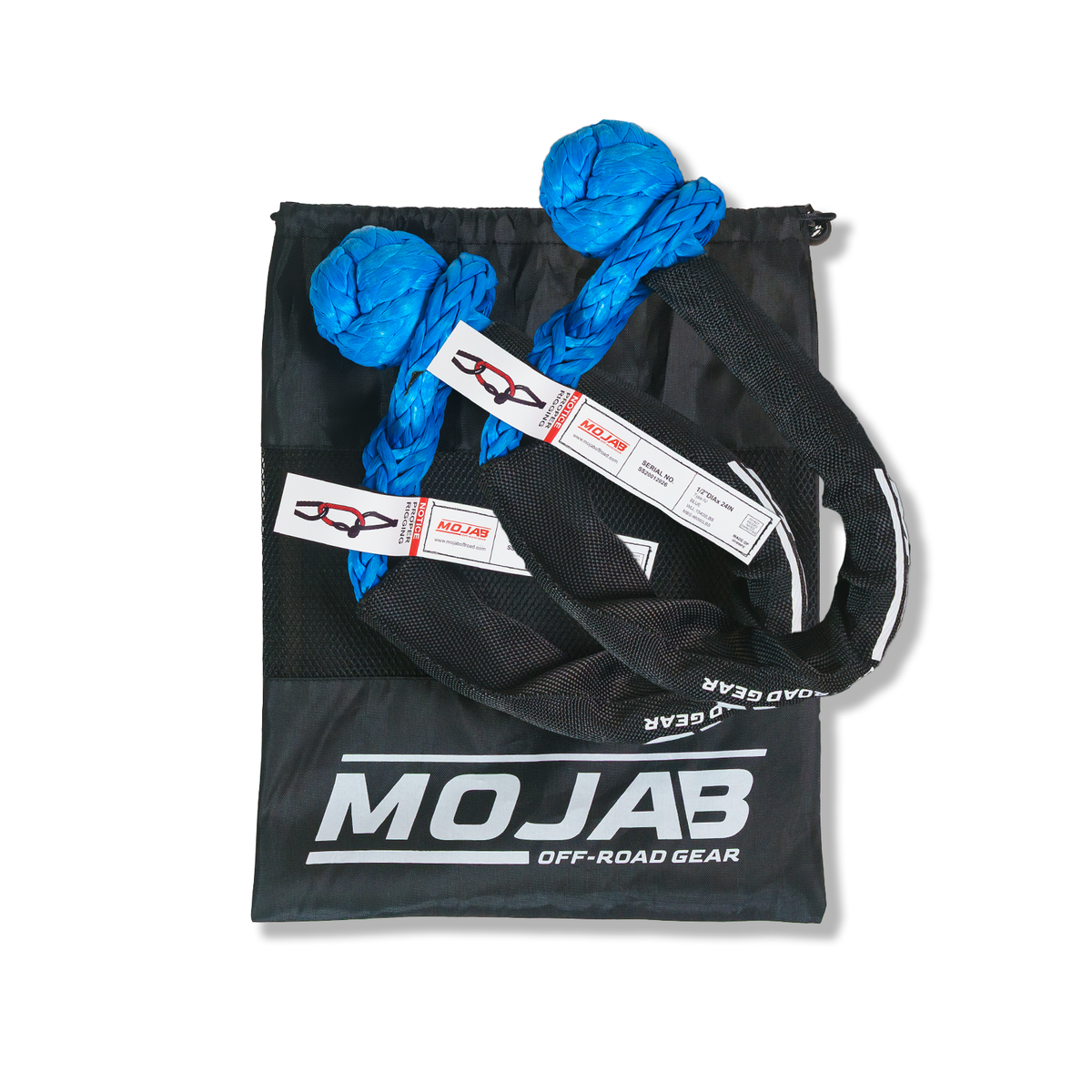 Photo of Soft Shackle 1/2'' x 24” with sleeve and bag (Set of 2 Shackles) (Lifetime Warranty) by MOJAB OFFROAD - Premium Soft Shackle for UTVs / Side by Sides
