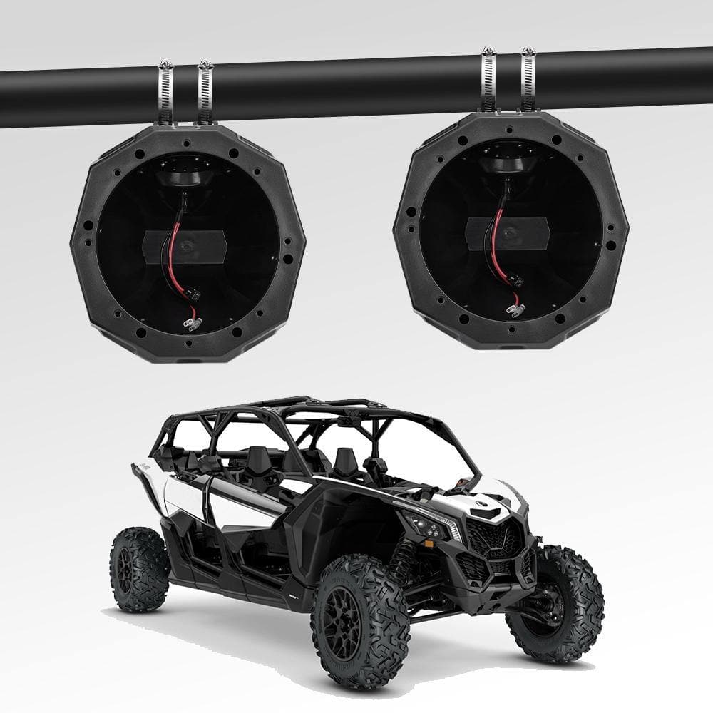 Photo of Universal 6.5" Speaker Cage Swivel Pods with 1.75 to 2" Mounting Clamps by Kemimoto - Premium for UTVs / Side by Sides