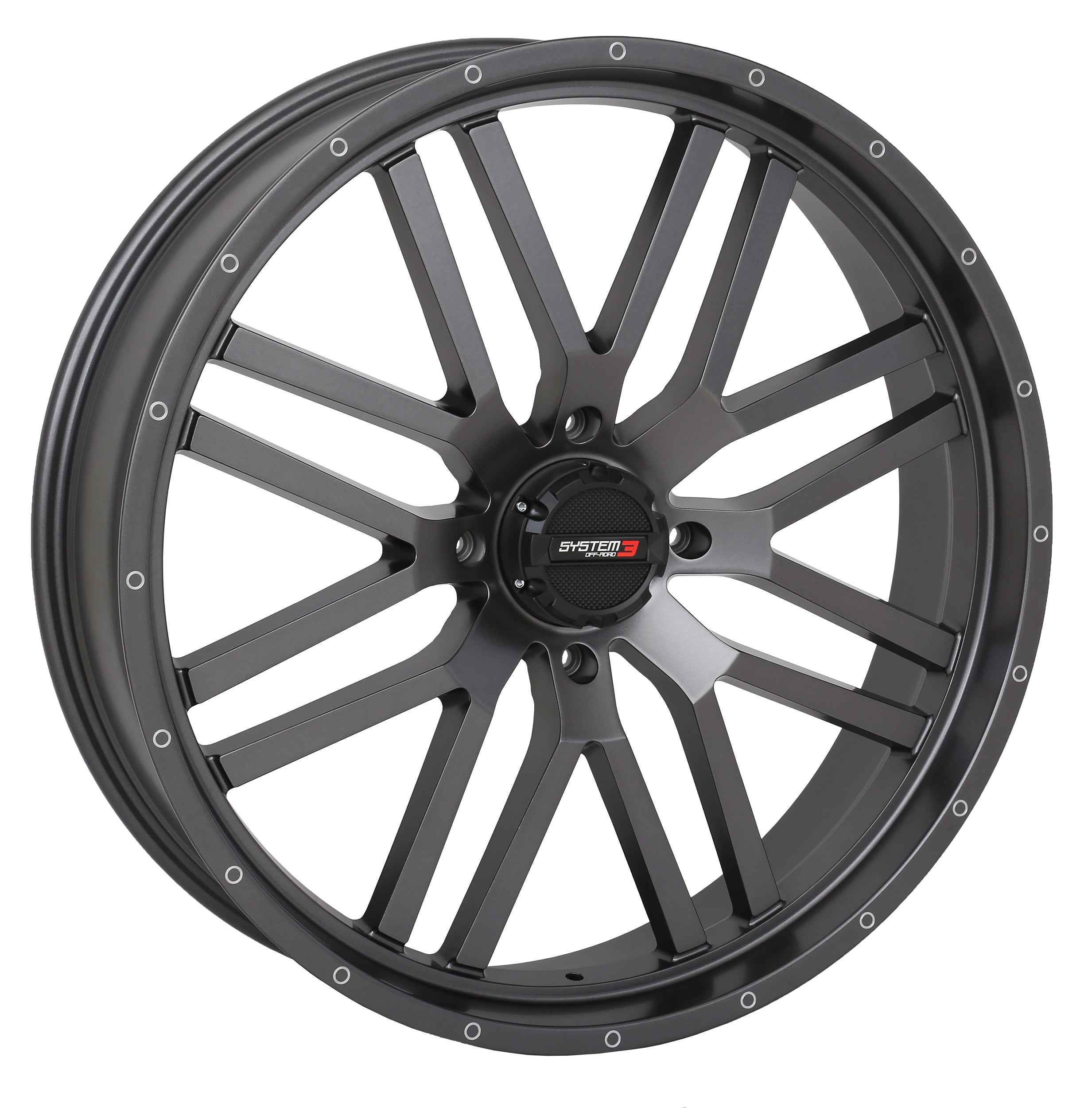Photo of ST3 WHEEL 24X7 4+2.5 (+10MM) 4/156 MATTE GUNMETAL GREY by SYSTEM 3 - Premium Wheels for UTVs / Side by Sides
