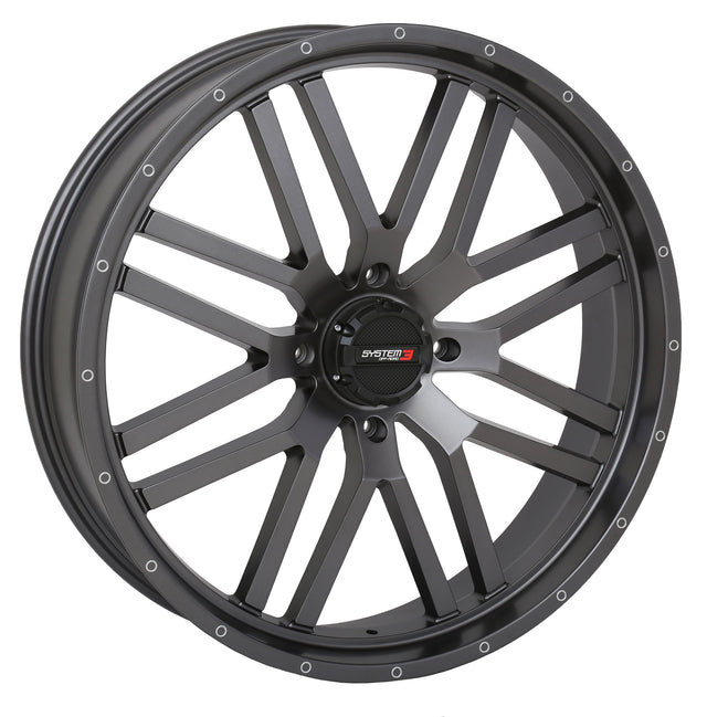 Photo of ST3 WHEEL 24X7 4+2.5 (+10MM) 4/156 MATTE GUNMETAL GREY by SYSTEM 3 - Premium Wheels for UTVs / Side by Sides
