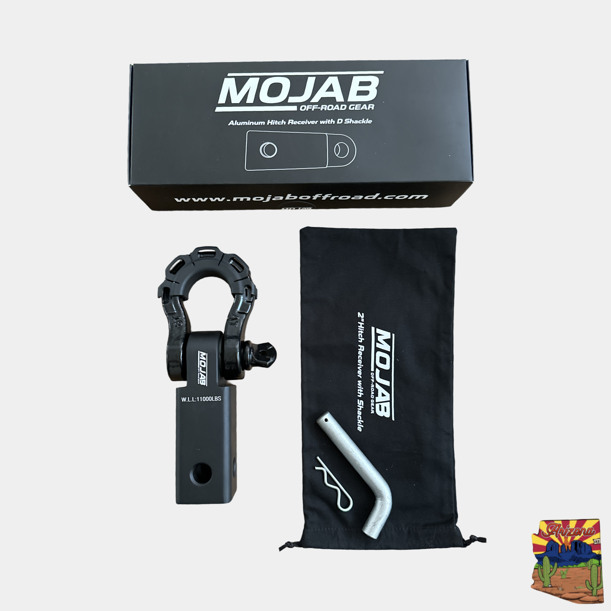 Photo of 2'' Aluminum Hitch Receiver with Steel D-Shackle (LIFETIME WARRANTY) by MOJAB OFFROAD - Premium for UTVs / Side by Sides