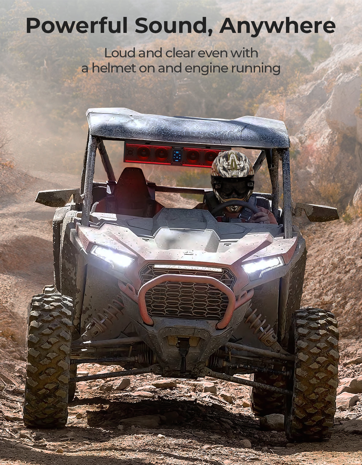 Photo of 26 Inch UTV Sound Bar w/ MUSIC SYNC RGB Multicolor Lights by Kemimoto - Premium for UTVs / Side by Sides