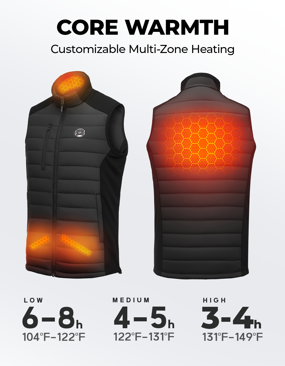Photo of Heated Vest for Women and Men Thermal Reflective with Battery Pack by Kemimoto - Premium for UTVs / Side by Sides