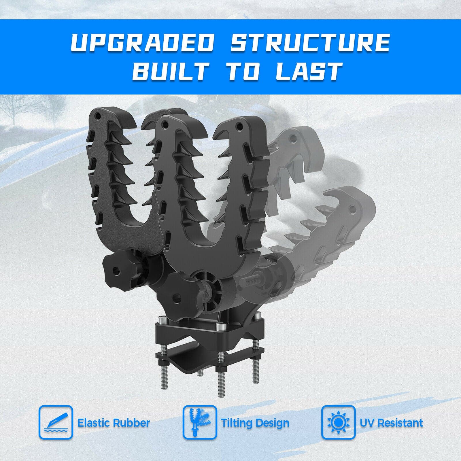 Photo of UTV ATV Double U-bracket Mount Grip by Kemimoto - Premium for UTVs / Side by Sides