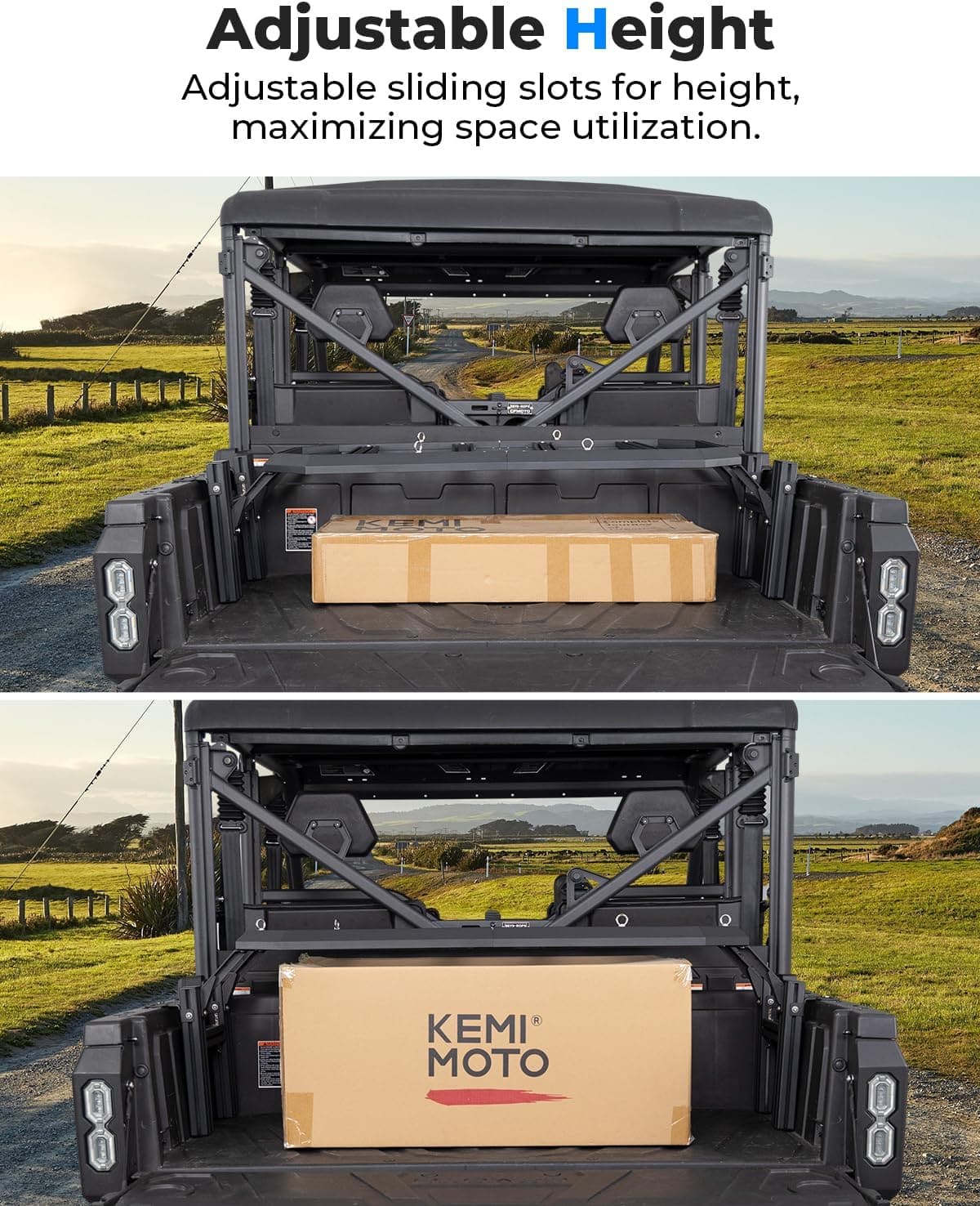 Photo of Rear Rack Adjustable Height for CFMOTO Uforce 1000 | 1000XL by Kemimoto - Premium for UTVs / Side by Sides