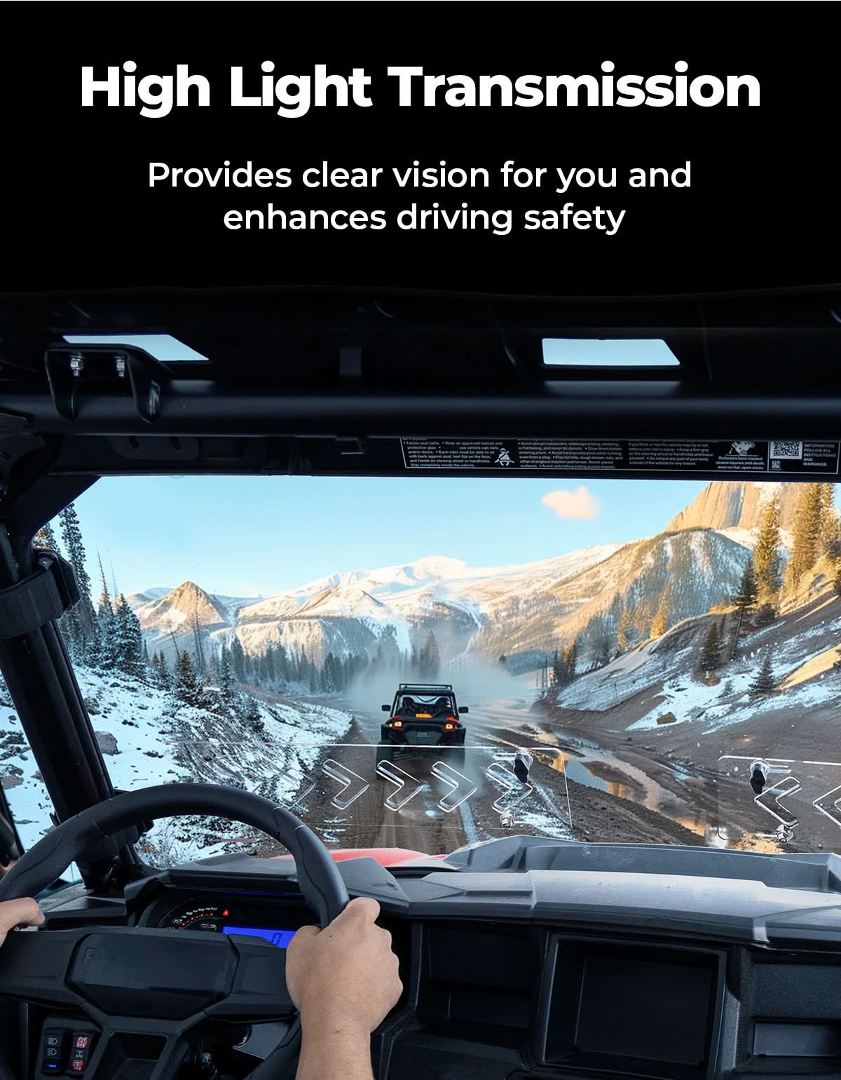 Photo of UTV 2-IN-1 Front Vented Windshield Compatible with Polaris General 1000, XP 1000, 4 1000 by Kemimoto - Premium for UTVs / Side by Sides