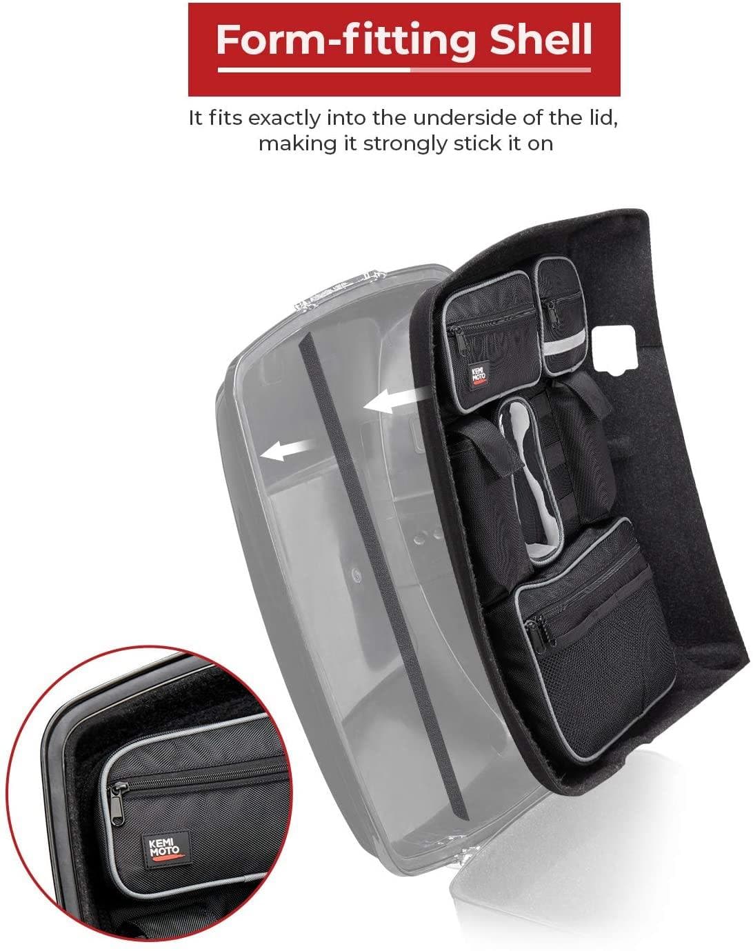 Photo of Tour Pack Lid Organizer for Electra Glide Street Glide Touring by Kemimoto - Premium for UTVs / Side by Sides
