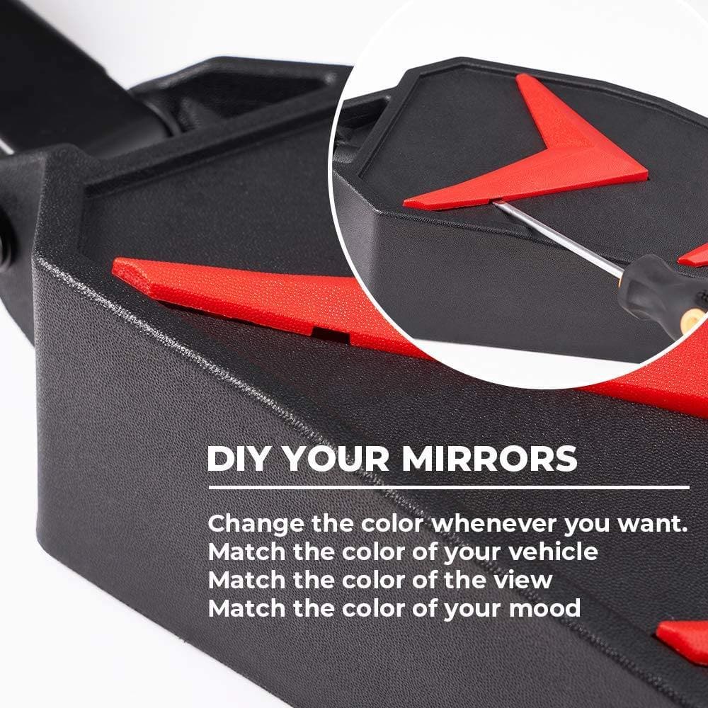 Photo of UTV Side View Mirrors for 1.75- 2" Roll Bar Fit Polaris Ranger by Kemimoto - Premium for UTVs / Side by Sides