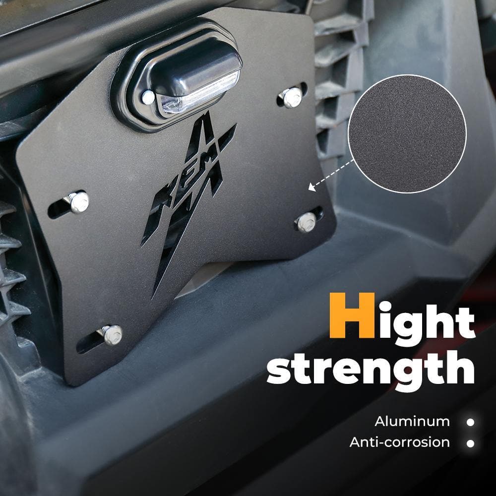 Photo of Universal LED License Plate Bracket Kit Fit Can-Am, Polaris by Kemimoto - Premium for UTVs / Side by Sides