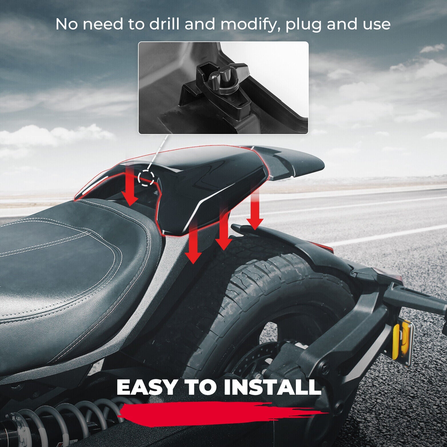Photo of Seat Cowl Cover for Can-Am Ryker by Kemimoto - Premium for UTVs / Side by Sides