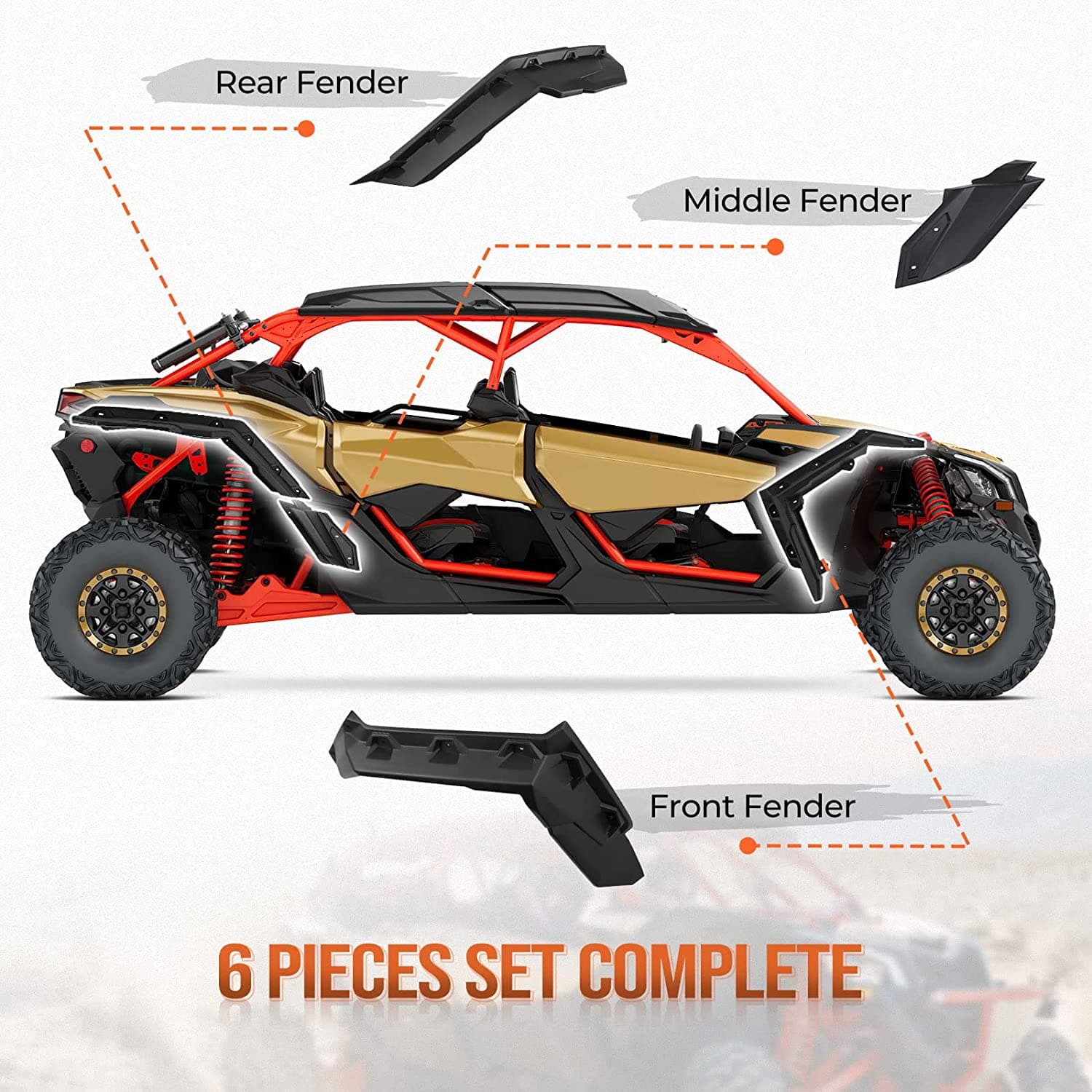 Photo of Fender flares & Side mirrors & Door bags for Can-am Maverick X3 / X3 MAX by Kemimoto - Premium for UTVs / Side by Sides