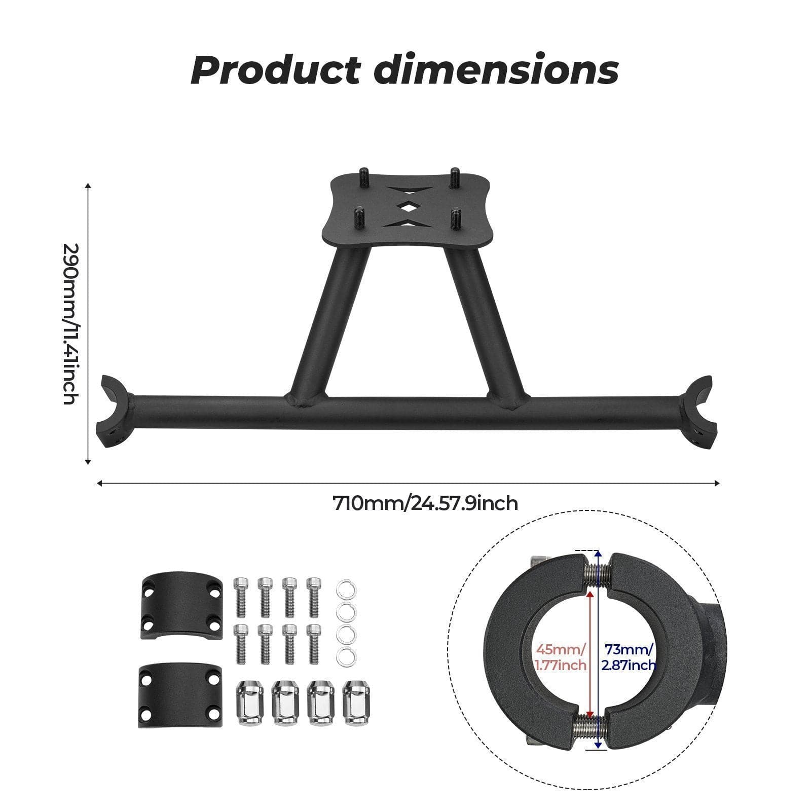 Photo of Spare Tire Carrier Mount & Side Nerf Bars Rock Sliders for Polaris RZR XP 1000 by Kemimoto - Premium for UTVs / Side by Sides