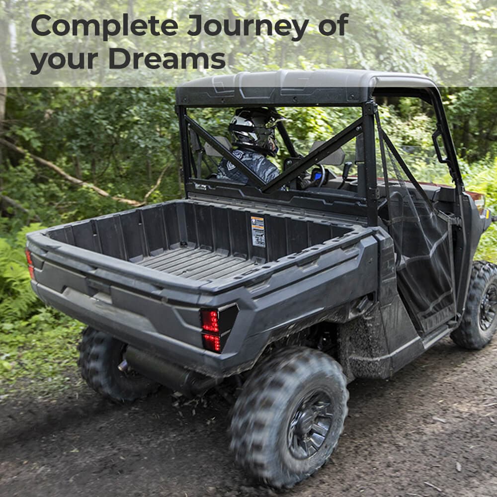 Photo of Under Seat Storage Box & Tail Light for Polaris Ranger by Kemimoto - Premium for UTVs / Side by Sides