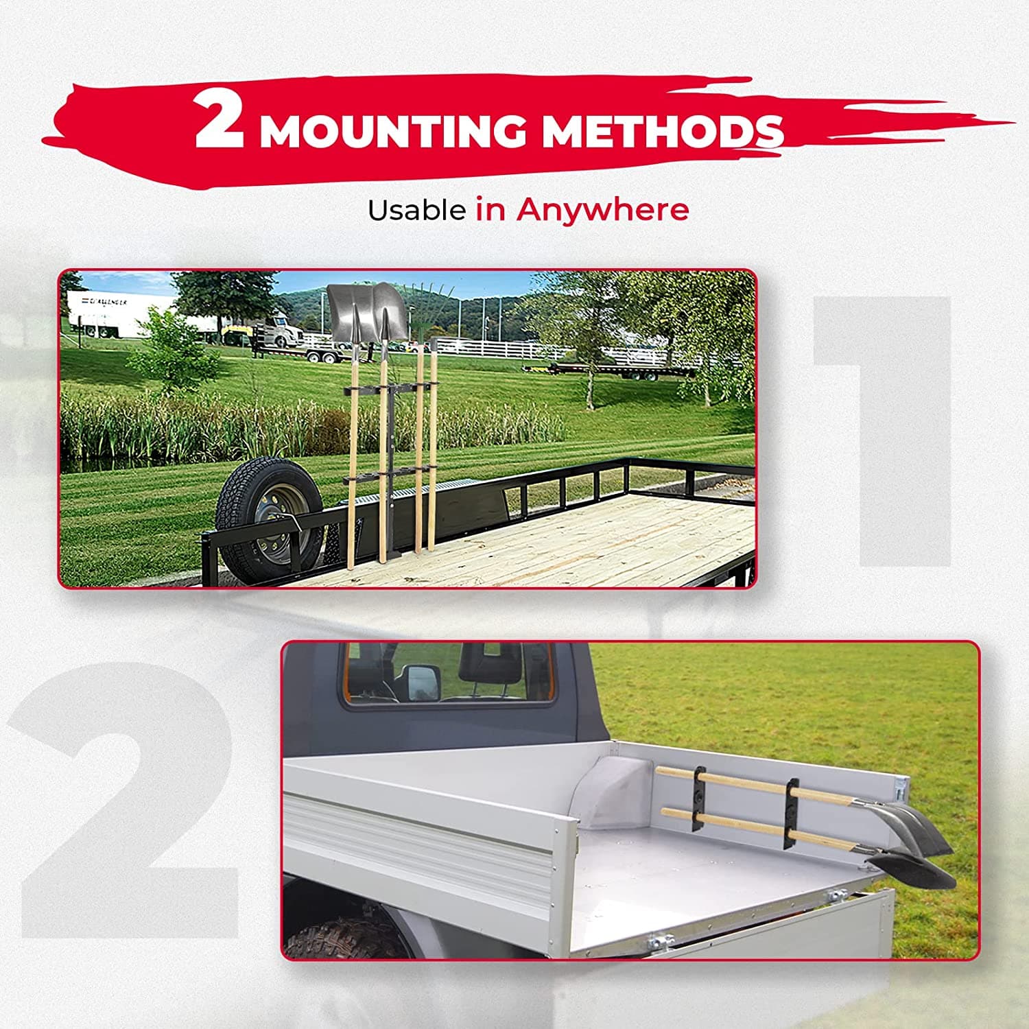 Photo of Landscape Hand Tool Rack With 6 Hole for Truck Trailer Mower UTV by Kemimoto - Premium for UTVs / Side by Sides