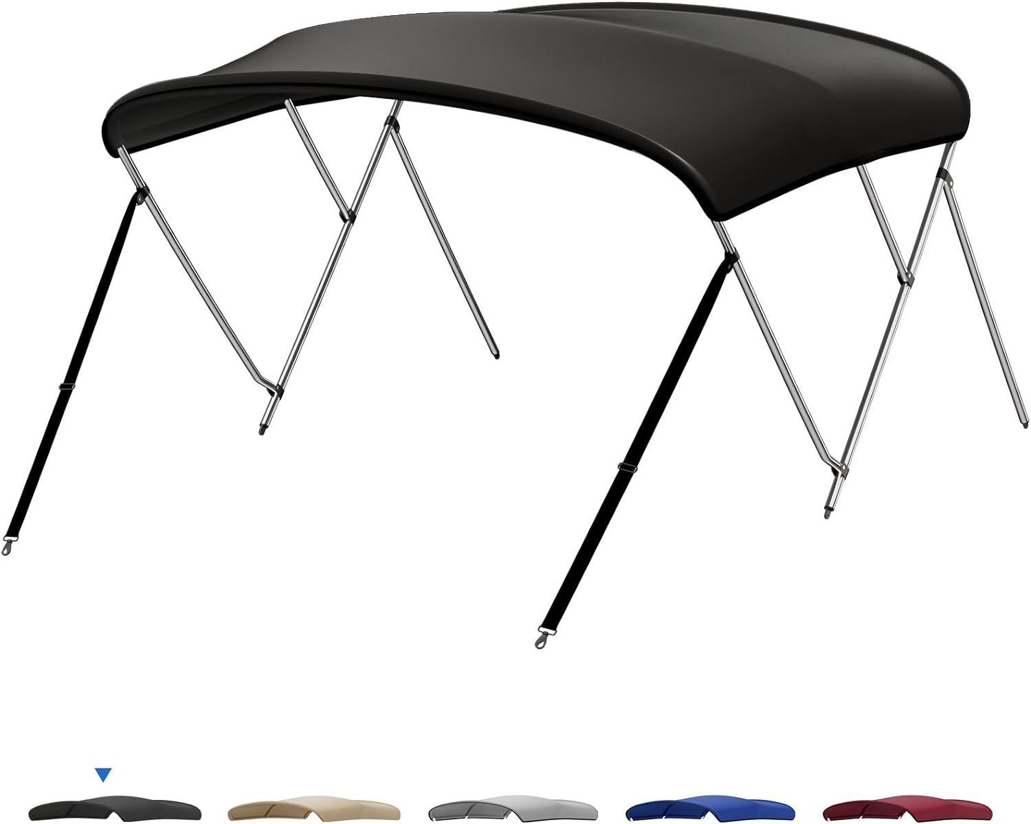 Photo of 3 Bow Bimini Top for Boat by Kemimoto - Premium for UTVs / Side by Sides