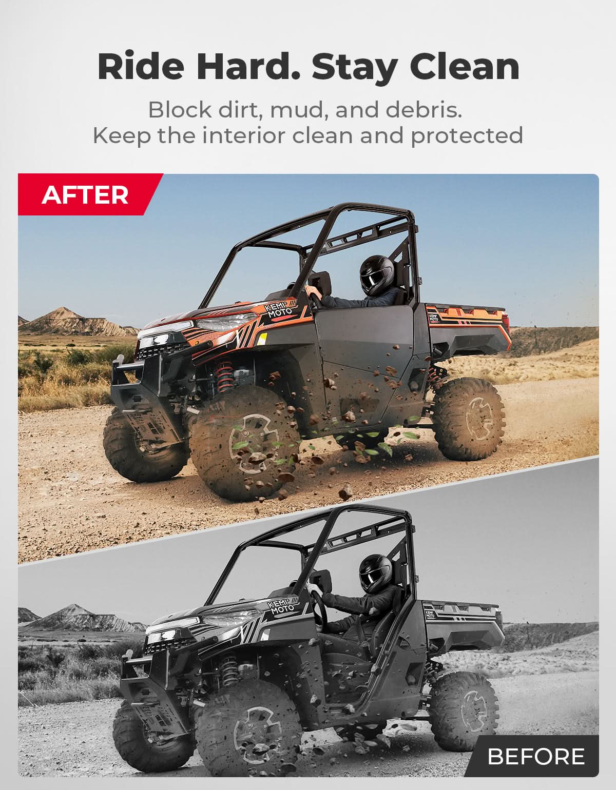 Photo of UTV Aluminum Half Door for Ranger XP 1000 2018-2025 by Kemimoto - Premium for UTVs / Side by Sides