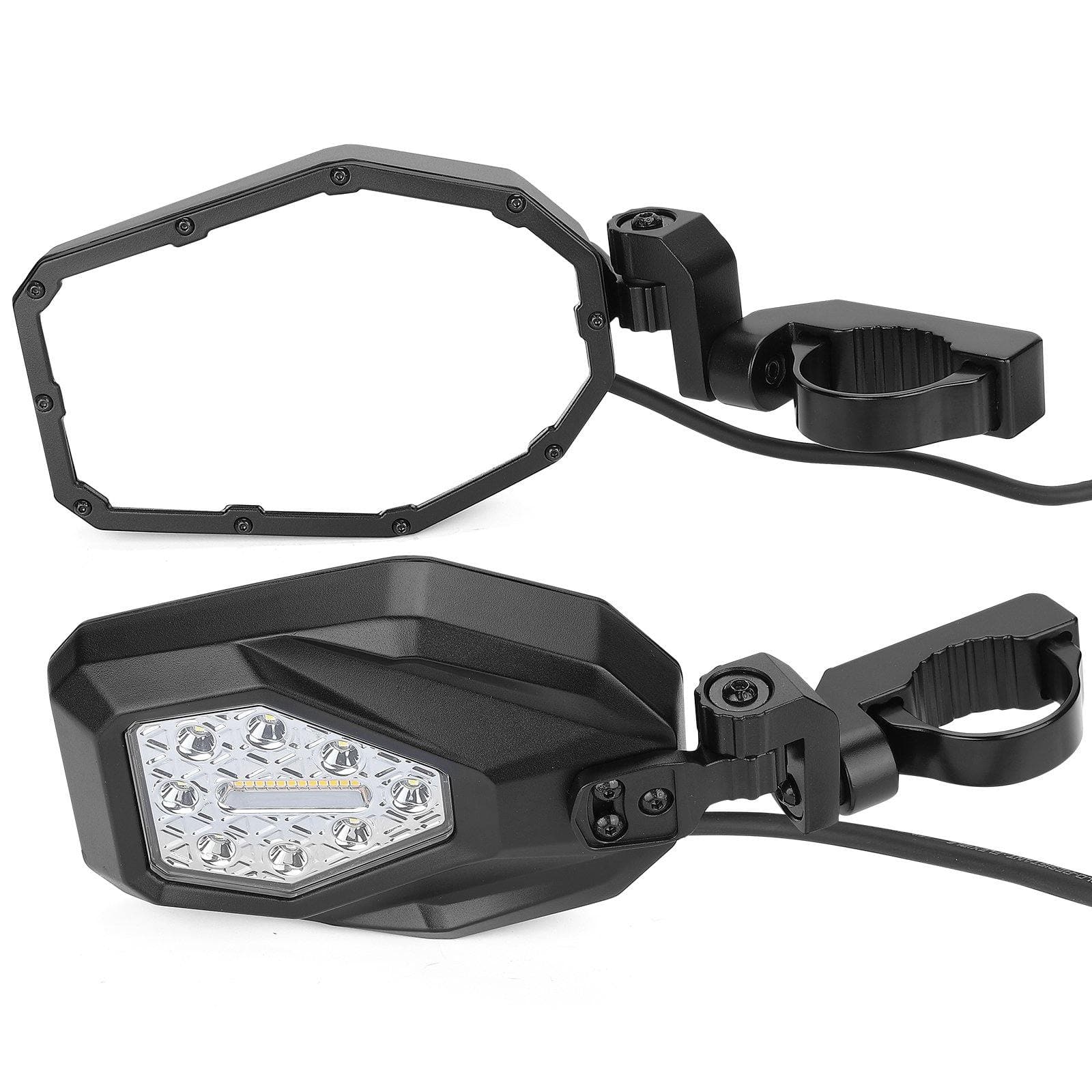 Photo of Mirrors with LED Turn Signal Lights(New Design) Compatible With Polaris Ranger by Kemimoto - Premium for UTVs / Side by Sides